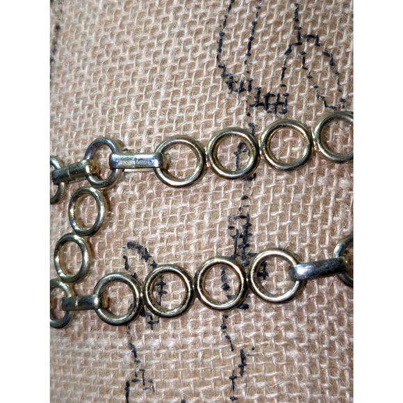 Vintage 2.25" Wide Parallel Loopy Gold Tone Chain Belt 37.5" - Picture 2 of 4